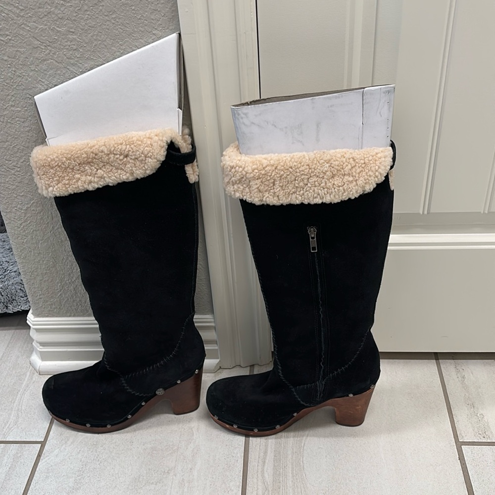 UGG tall shearling heeled boots